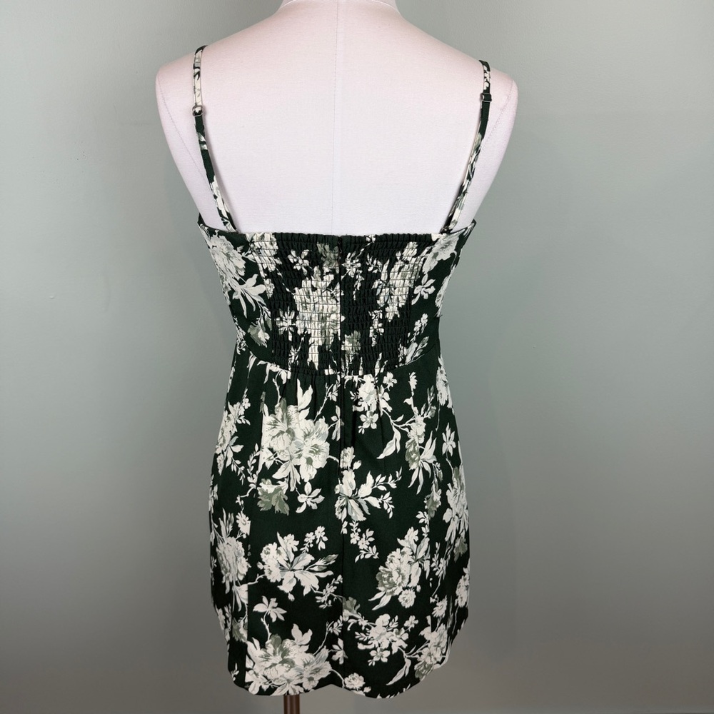 Abercrombie & Fitch Dark Green Floral Mini Dress, removable straps Medium - Picture 4 of 11